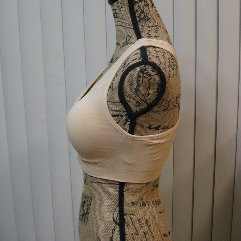 NWOT nude zip front sports bra M med - Picture 3 of 6